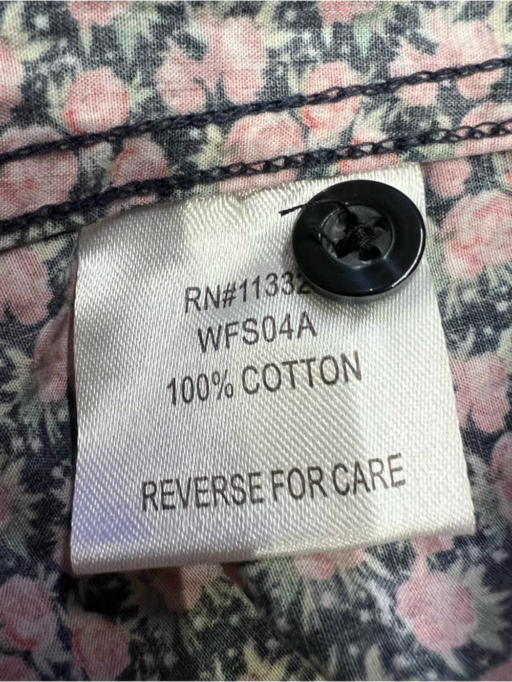 Wildfang Black Shirt with Pink Floral Print - Picture 3 of 4